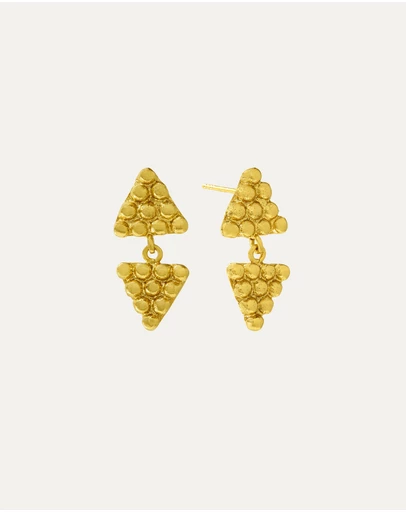 Ottoman Hands - Azar Gold Triangle Drop Earrings