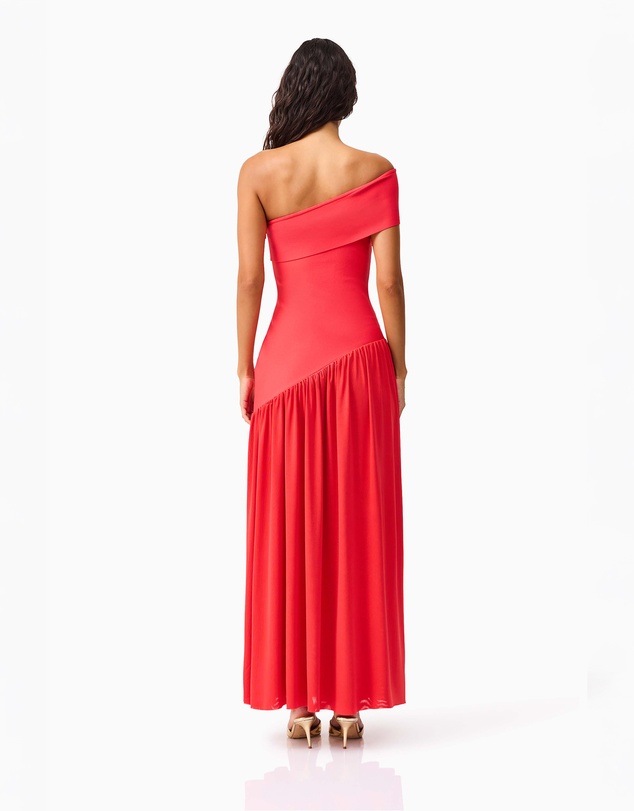 Elliatt - Jesselle Asymmetrical Gown in Coral