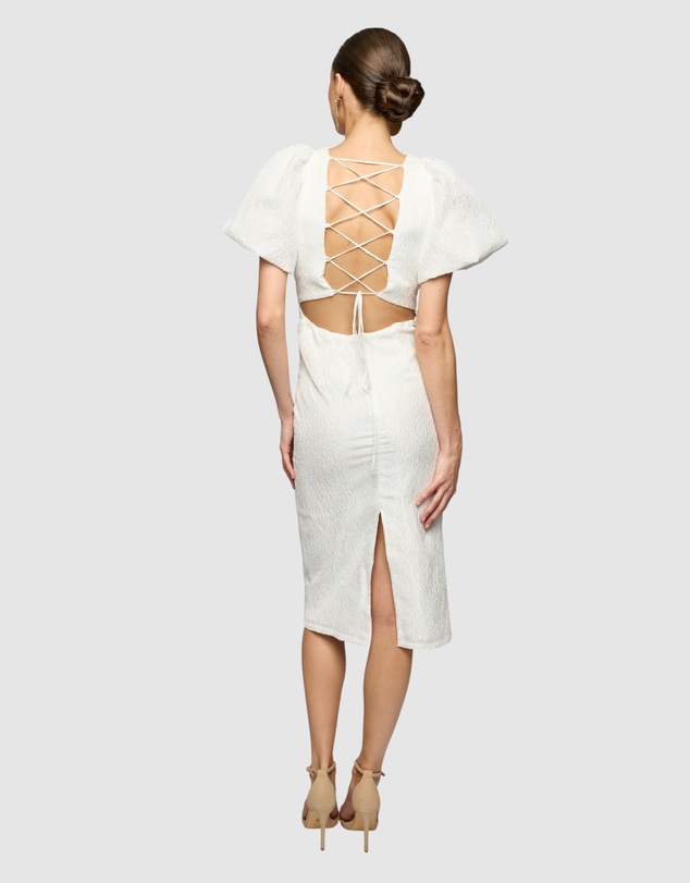 Romance by Honey and Beau - Verona Puff Sleeve Midi Dress