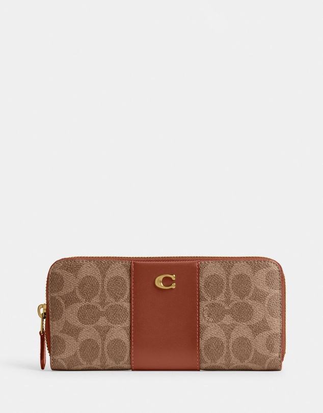 Coach - Coated Canvas Signature Essential Slim Accordion Zip