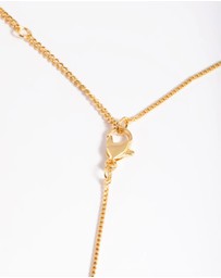 Lovisa - Gold Plated Cubic Zirconia Cross Chain Necklace