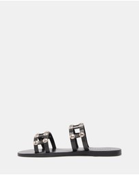 Just Because - Salacete Leather Flat Sandals