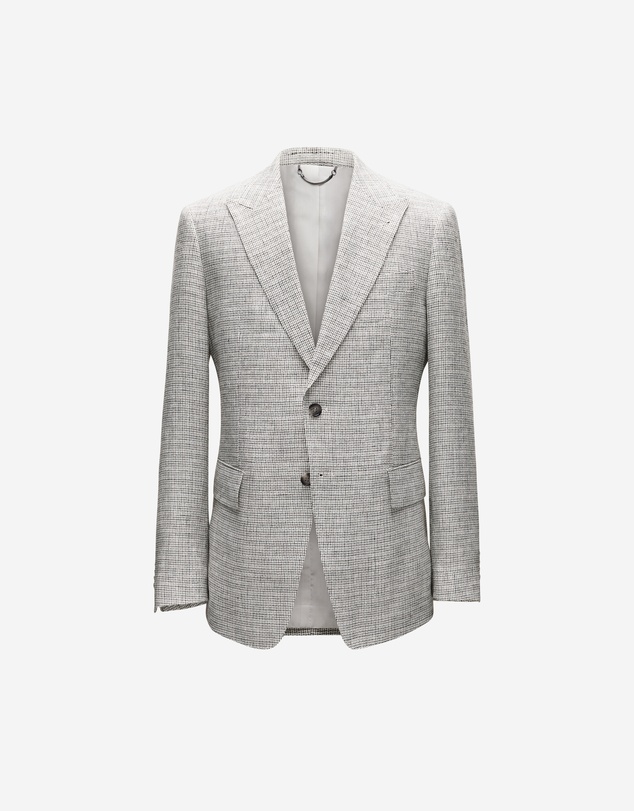 Calibre - Thatch Check Linen Blazer White