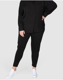 Love Your Wardrobe - Sacha Knit Ponti Wide Waist Pants