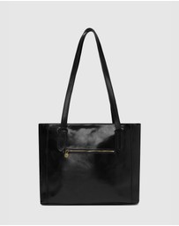 Florence - The Amelia Black Leather Tote Work Bag
