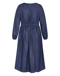 City Chic - Plus size Emelia Denim Midi Dress - dark wash