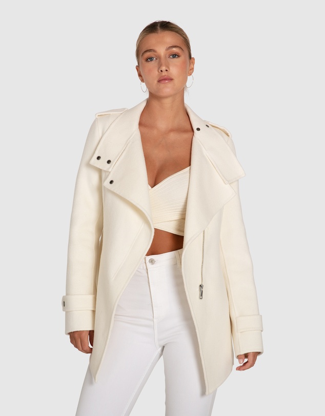 Belle & Bloom - Bad Girl Wool Blend Moto Coat