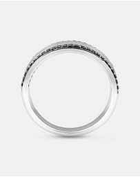 Michael Hill - Men's Silver Ring with 0.25 Carat TW of Black Diamonds