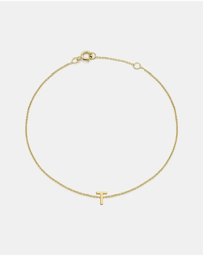 Zoe Olivia - 9K Gold Initial T Bracelet