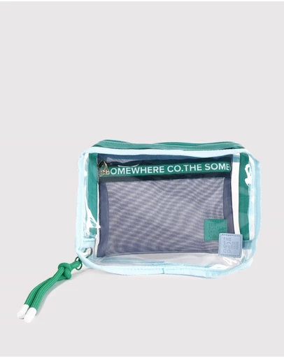 The Somewhere Co - Baby Blue & Green Cheeky Cosmetic Case