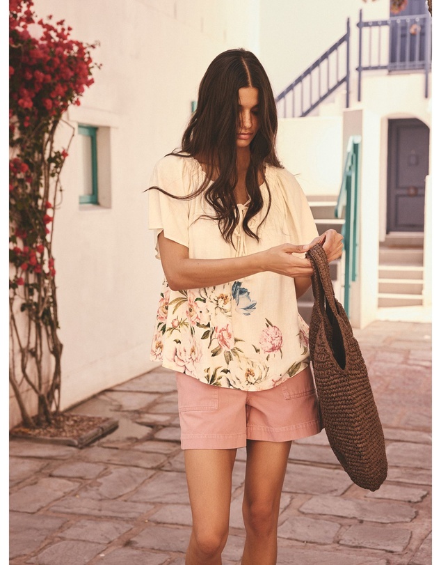 NEXT - Short Sleeve Tie Neck Bardot Top