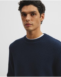 Country Road - Australian Good Earth Cotton Blend Textured Crew Knit