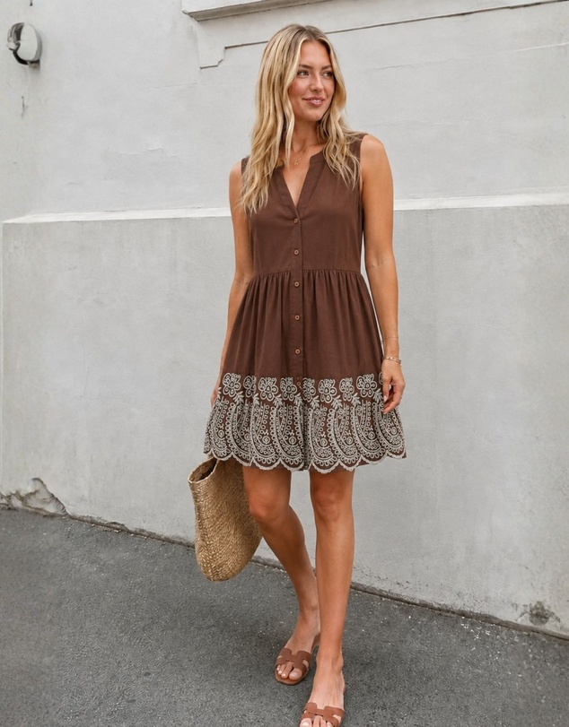 Esther & Co - Iona Dress - Choc Print