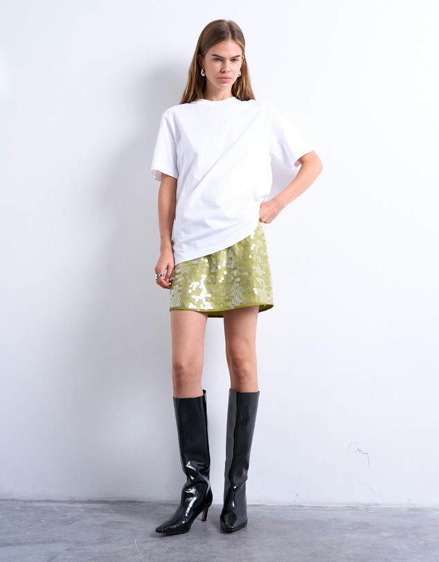 TOPSHOP - Sequin A-Line Mini Skirt