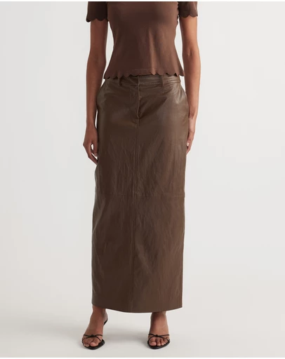 Decjuba - Faux Leather Maxi Skirt