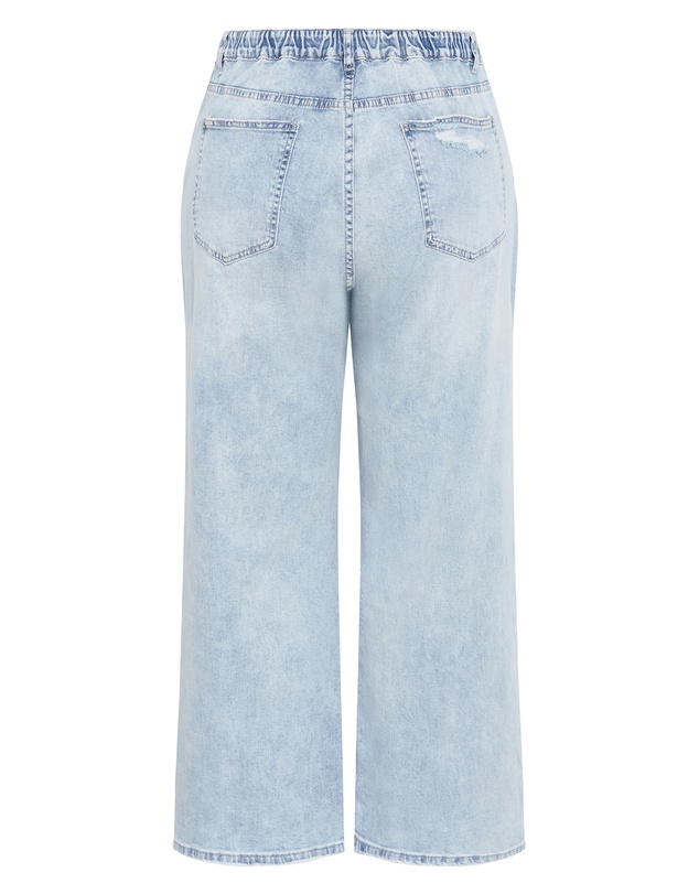 City Chic - Plus size Harley Fit Lora Wide Leg Jean - light wash
