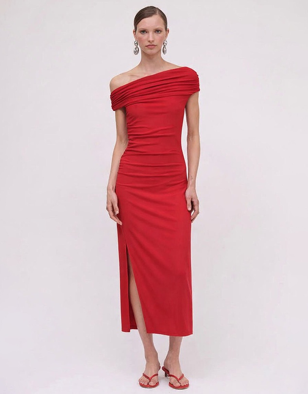 Suboo - Theta Crepe Jersey Off Shoulder Midi