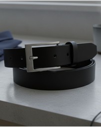 Jacaru - Jacaru 6011 Classic Men Leather Belt Black 40mm