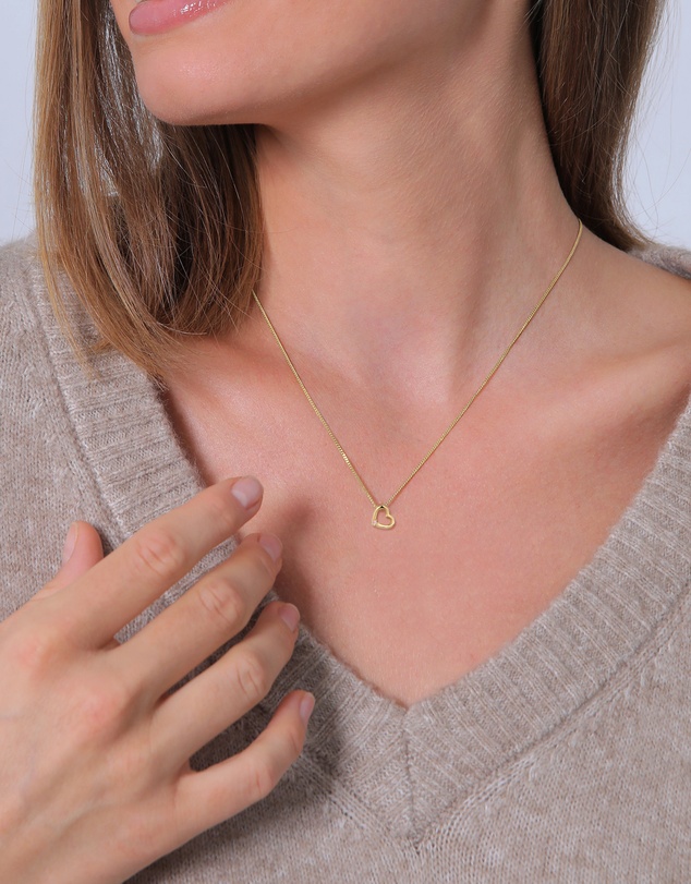 Elli Jewelry - Necklace Crystal Heart 925 Sterling Silver Gold-Plated