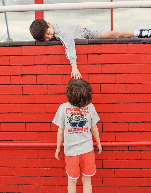 Rock Your Kid - Retro Jogger Shorts in Fiery Red