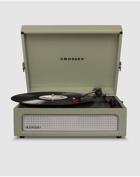 Crosley - Crosley Voyager Bluetooth Portable Turntable - Sage + Gadhouse Vinyl Rack Bundle - Black