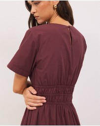 Calli - Danni Shirred Midi Dress