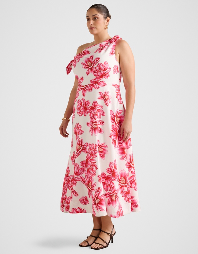 Forever New Curve - Vinetta Curve Asymmetrical Bow Midi Dress