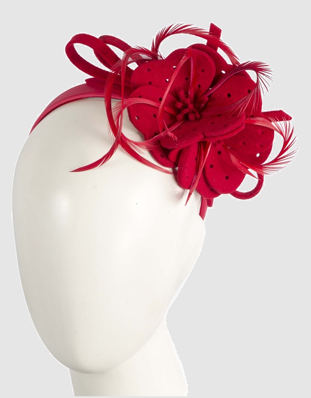 Max Alexander - Felt Red Flower Fascinator