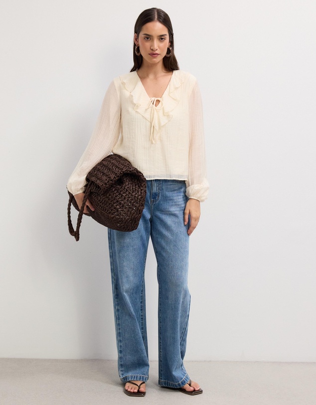 The Fated - Kyla Ruffled Neck Blouse