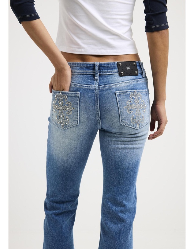 Neon Hart - Beckham Y2K Flare Denim Jeans