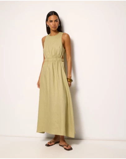 AERE - Mysa Linen Midi Dress