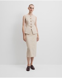 Country Road - Recycled Cotton Denim Midi Skirt