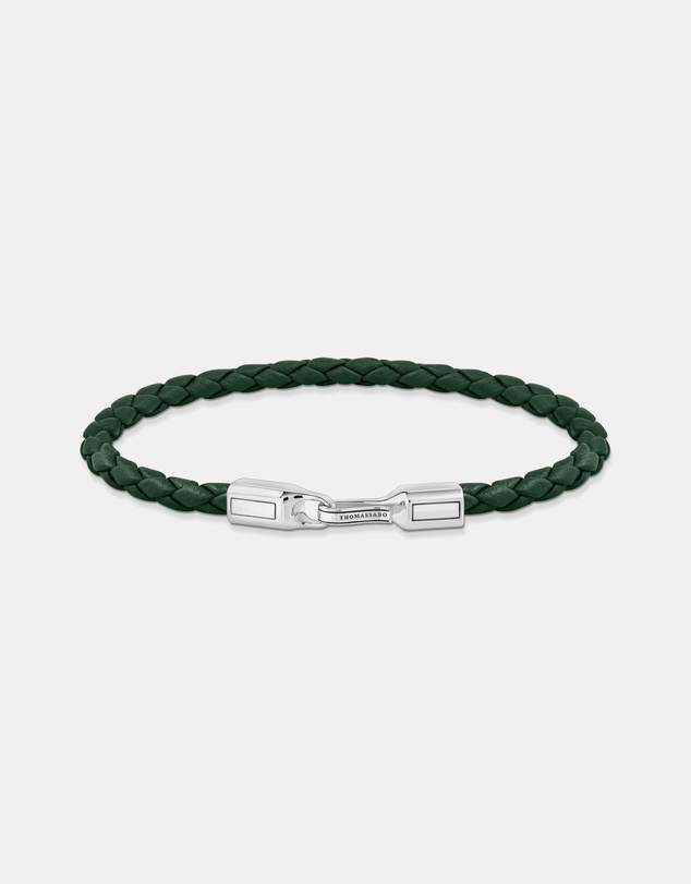 THOMAS SABO - Bracelet with Braided, Green Leather
