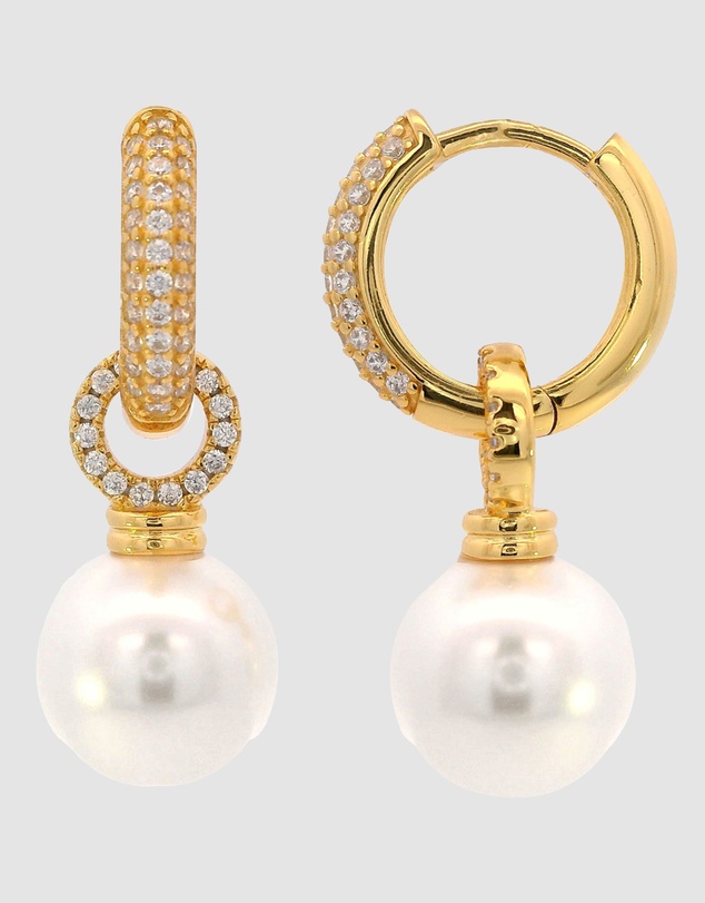 Georgini - Georgini Adagio Duo Hoop Pearl Earring Gold