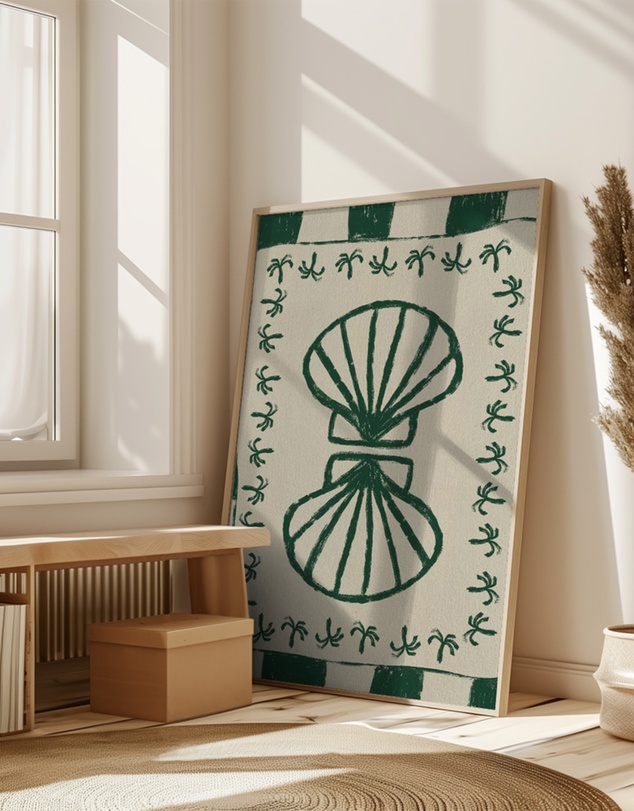 Olive et Oriel - Seashell Symphony by Shatha Al Dafai Art Print