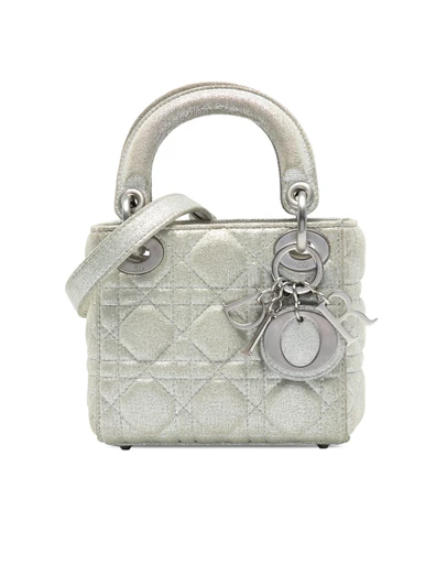 Pre-Loved by Azura Reborn - Pre-Loved Micro Metallic Calfskin Cannage Lady Dior