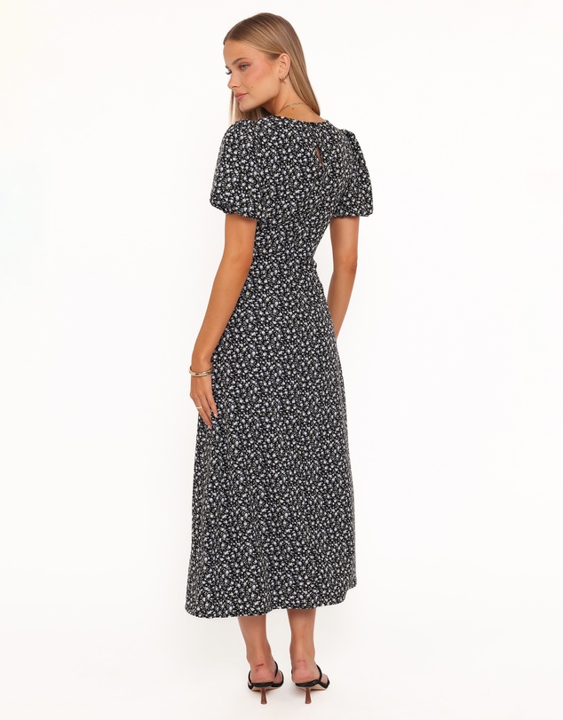 Petal & Pup - Gemima Maxi Dress - Black Ditsy Floral
