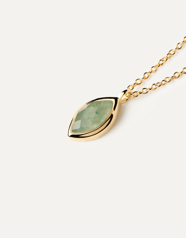 PDPAOLA - Green Aventurine Gold Necklace