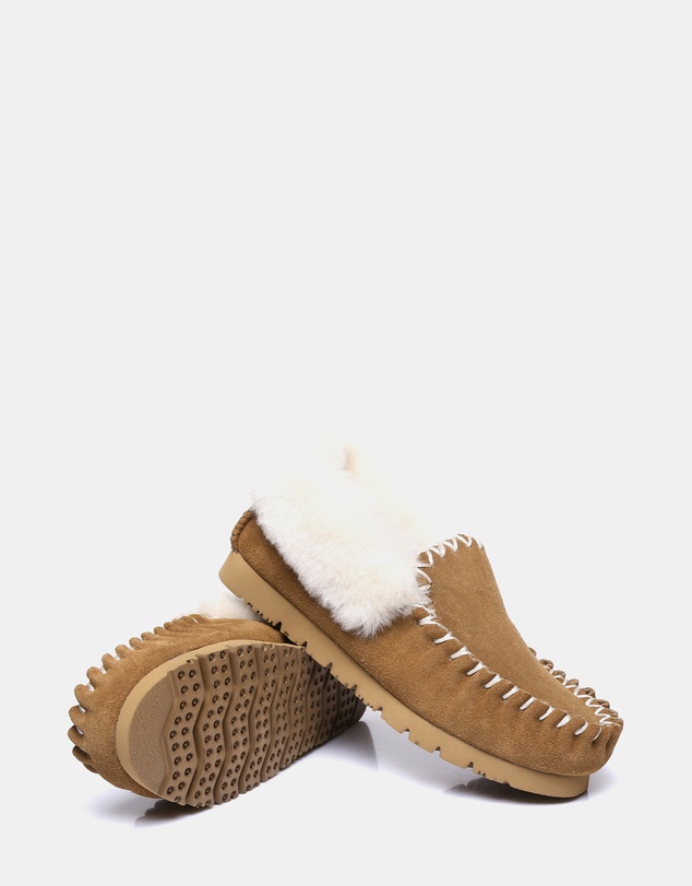 EVERAU - Australian Shepherd Ugg Popo Moccasins Cow Suede Upper Moccasins