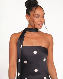 Petal & Pup - Jutta Strapless Maxi Dress - Black Polka Dot