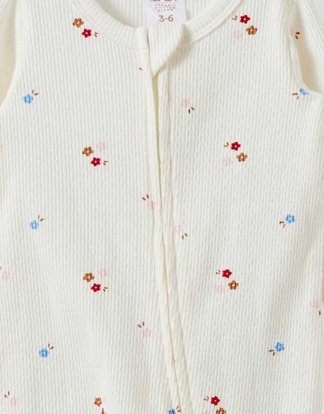 Cotton On Kids - Littlie Organic Long Sleeve Zip Romper