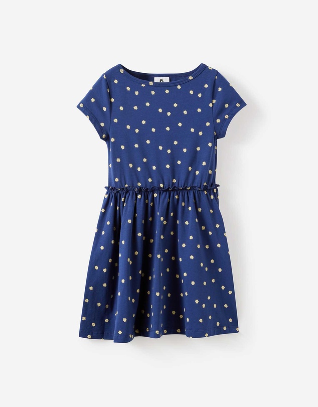 Cotton On Kids - Boat Neck Frill Short Sleeve Dress