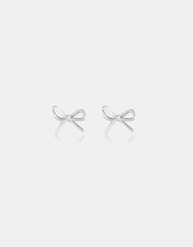 The Silver Collective - Children's Bow Earrings Silver