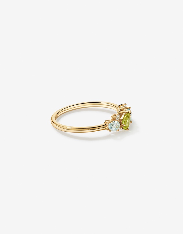 Michael Hill - Peridot, Sky Blue Topaz, Green Amethyst & White Topaz Multi-Gemstone Ring in 10kt Yellow Gold