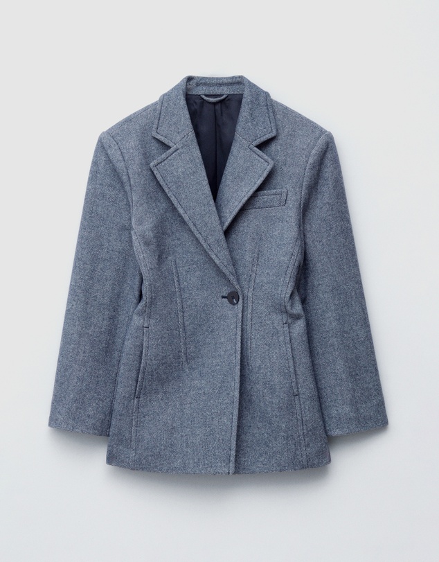 & Other Stories - Fitted Shoulder-Pad Wool Blazer