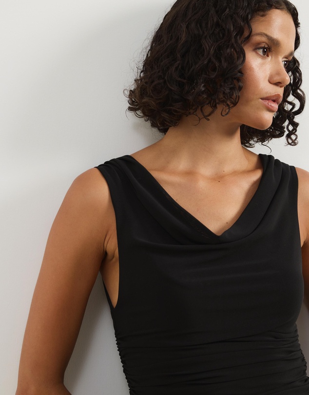 Atmos&Here - Lucia Sleeveless Cowl Mesh Top