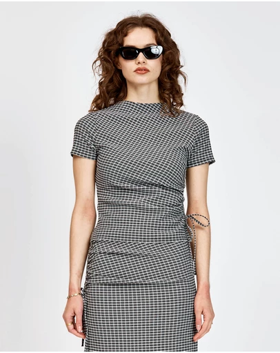 bul - Bruns Top Black White Check
