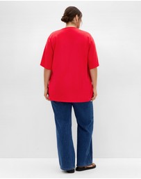 City Chic - Plus size Summer Sun Tee - red