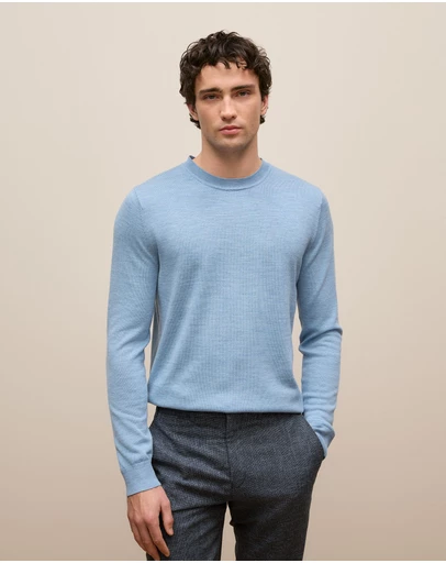 Trenery - Merino Classic Crew in Sky