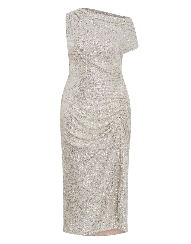 City Chic - Sequin Star Off Shoulder Maxi Dress